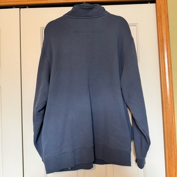 LL Bean Mens Blue Snap 1/4 Zip Casual Sweatshirt - Picture 3 of 8